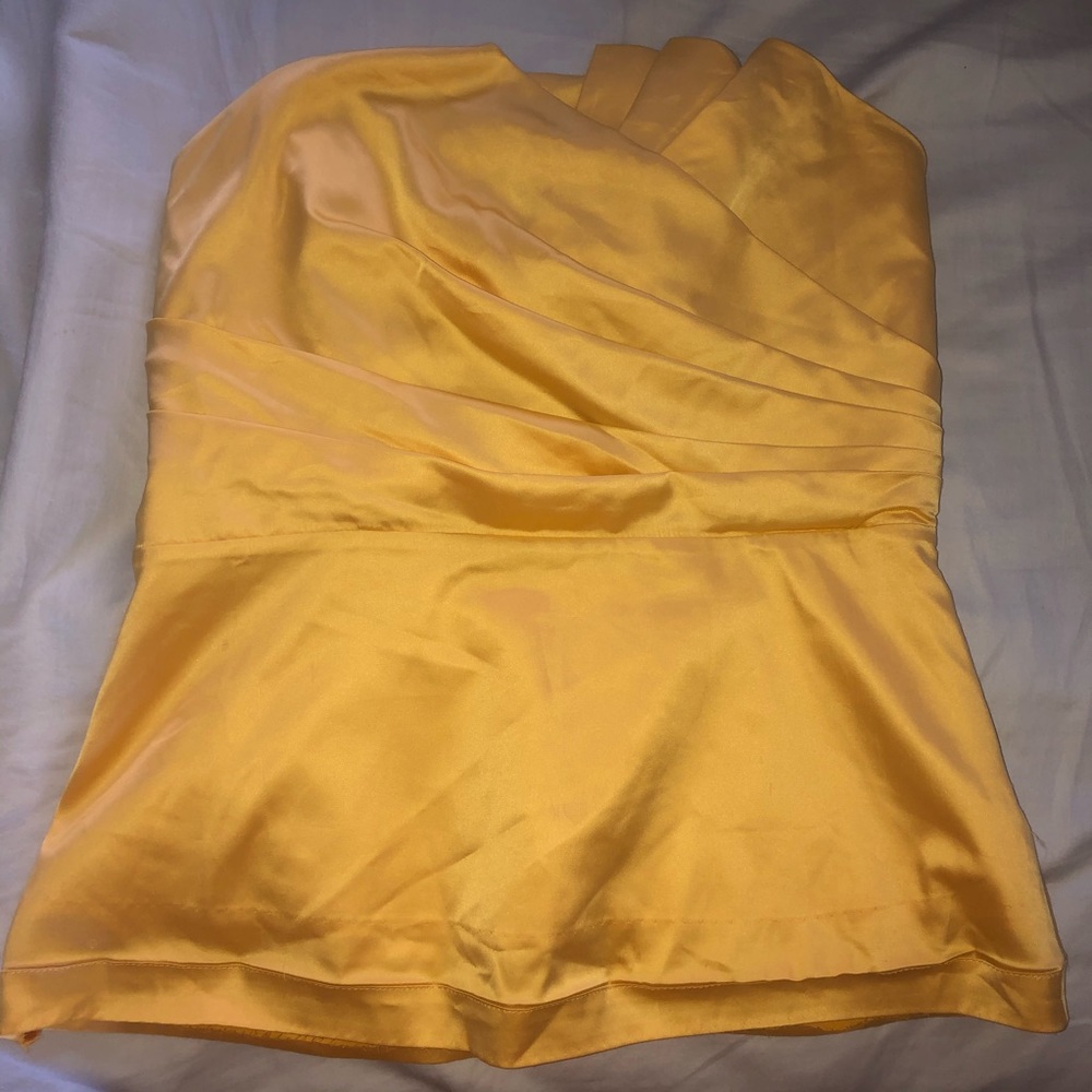 The Limited Golden Strapless Cocktail Top